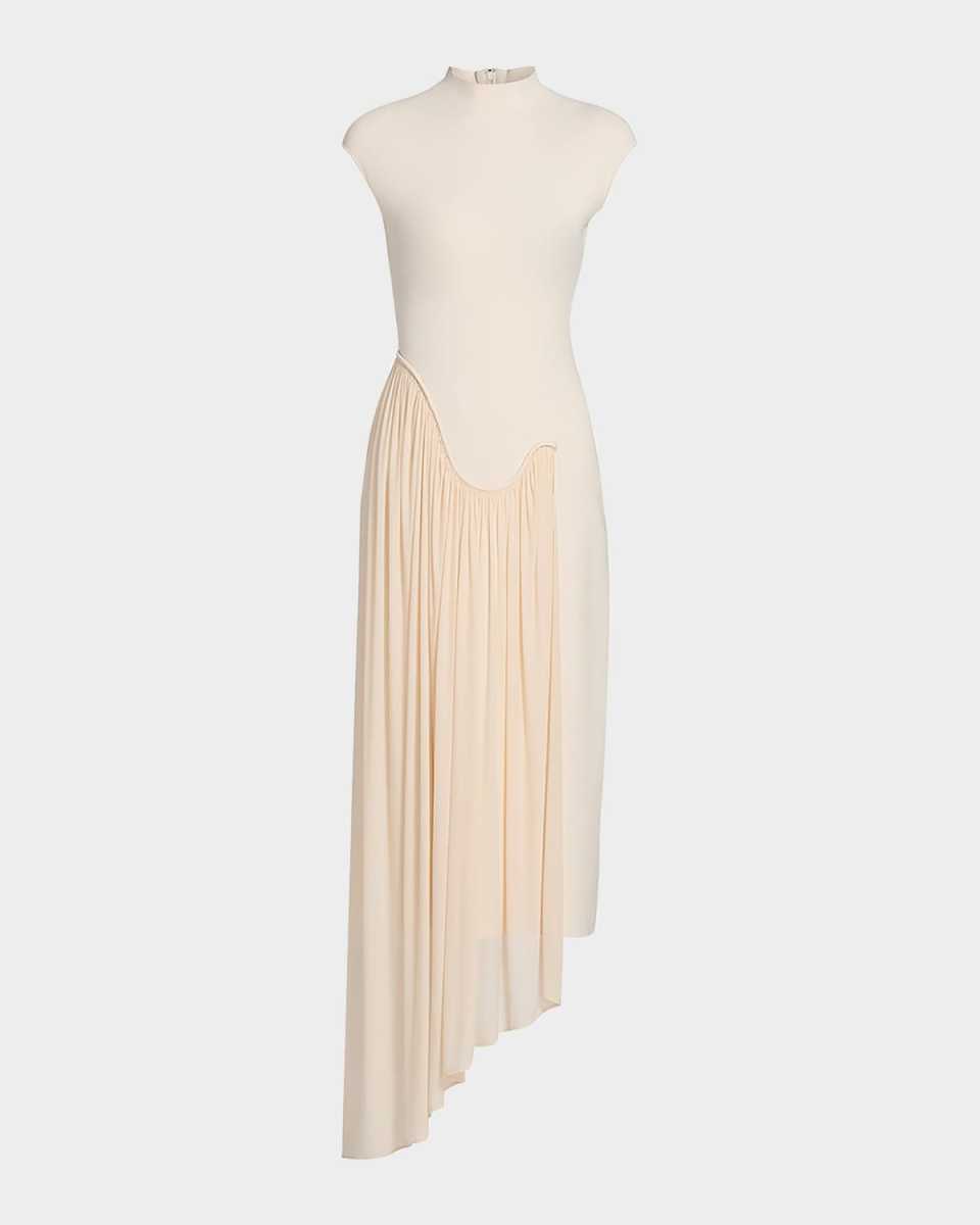 Francis Draped Compact Knit Midi Dress